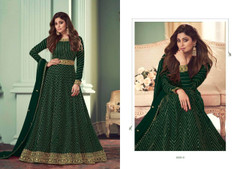 Green color Georgette Fabric Full Sleeves Floor Length Anarkali style Party Wear Suit