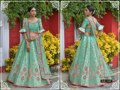 Green color Silk Fabric Lehenga Choli
