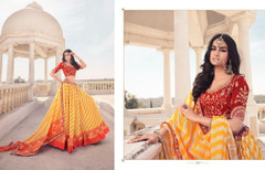 Yellow color Satin Fabric Lehenga Choli