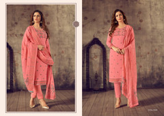 Pink color Cotton Weaving Jacquard Fabric Suit