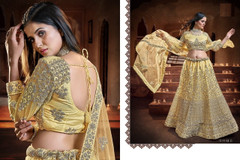 Yellow color Net Fabric Embroidered Lehenga Choli