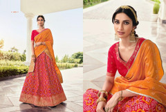 Red color Banarasi Silk Jacquard Fabric Lehenga Choli