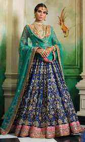 Blue color Silk Fabric Lehenga Choli