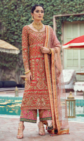 Red color Party Wear Silk Fabric Suit