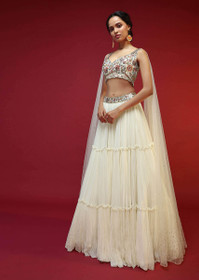 White color Georgette Fabric Lehenga Choli