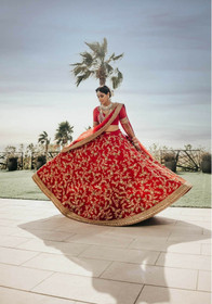 Red color Silk Fabric Lehenga Choli