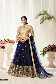 Navy Blue color Net Fabric Lehenga Choli