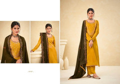 Yellow color Tussar Silk Fabric Suit