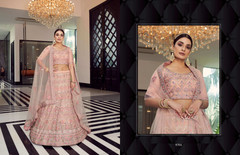 Powder Pink color Organza Fabric Lehenga Choli