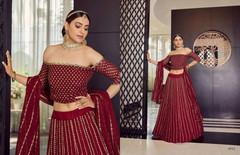 Red color Georgette Fabric Lehenga Choli