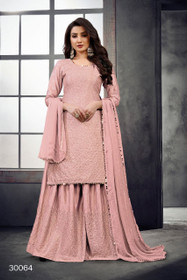 Pink color Chinnon Fabric Suit