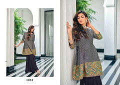 Navy Blue color Pure Viscose Georgette Fabric Suit