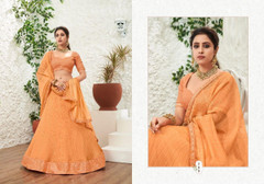 Orange color Organza Fabric Lehenga Choli