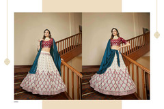 Cream color Georgette Fabric Lehenga Choli