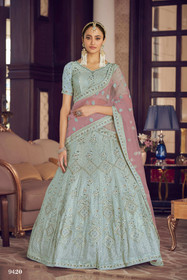 Blue color Crepe Fabric Lehenga Choli