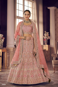 Pink color Organza Fabric Lehenga Choli