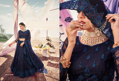 Navy Blue color Net Fabric Lehenga Choli