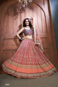 Multicolor Chinnon Fabric Lehenga Choli