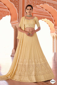 Golden color Georgette Fabric Lehenga Choli