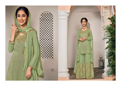 Cardamom Green color Georgette Fabric Party Wear Suit