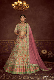 Cream color Art Silk Fabric Lehenga Choli