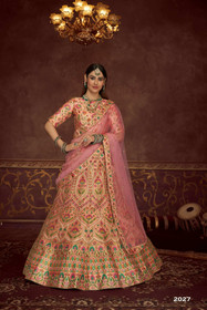 Peach color Art Silk Fabric Lehenga Choli