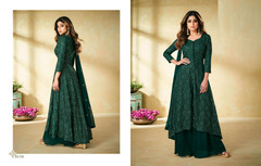 Dark Green color Georgette Fabric Anarkali style Suit