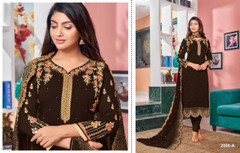 Chocolate color Georgette Fabric Suit