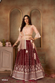 Red color Georgette Fabric Lehenga Choli