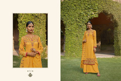 Yellow color Georgette Fabric Full Sleeves Suit