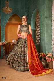 Green color Silk Fabric Lehenga Choli