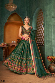 Green color Silk Fabric Lehenga Choli