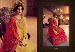 Yellow and Red color Georgette Fabric Suit