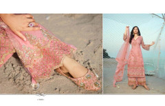 Pink color Net Fabric Suit
