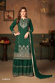 Green color Georgette Fabric Suit