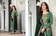 Green color Dola Silk Jacquard Fabric Suit