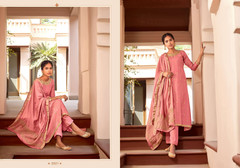 Pink color Silk Fabric Suit