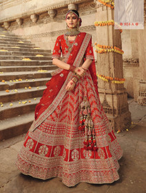 Red color Silk Fabric Lehenga Choli