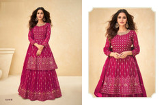 Magenta color Georgette Fabric Indowestern style Party Wear Suit