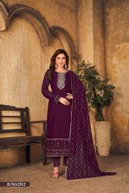 Purple color Georgette Fabric Suit