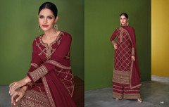 Maroon color Georgette Fabric Suit