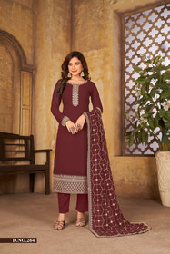 Maroon color Georgette Fabric Suit