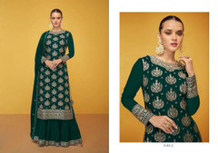 Green color Georgette Fabric Indowestern Party wear Suit