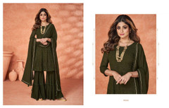 Green color Real Georgette Fabric Suit