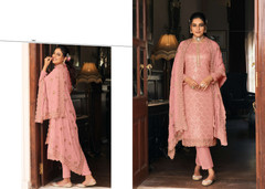 Pink color Georgette an Chinnon Fabric Suit