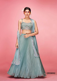 Powder Blue color Art Silk Fabric Lehenga Choli