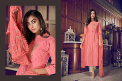 Pinkish Peach color Art Silk Fabric Suit