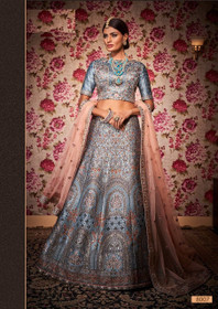 Blue color Silk Fabric Lehenga Choli