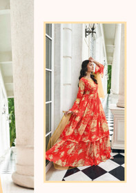 Red color Georgette Fabric Suit