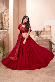 Red color Georgette Fabric Lehenga Choli